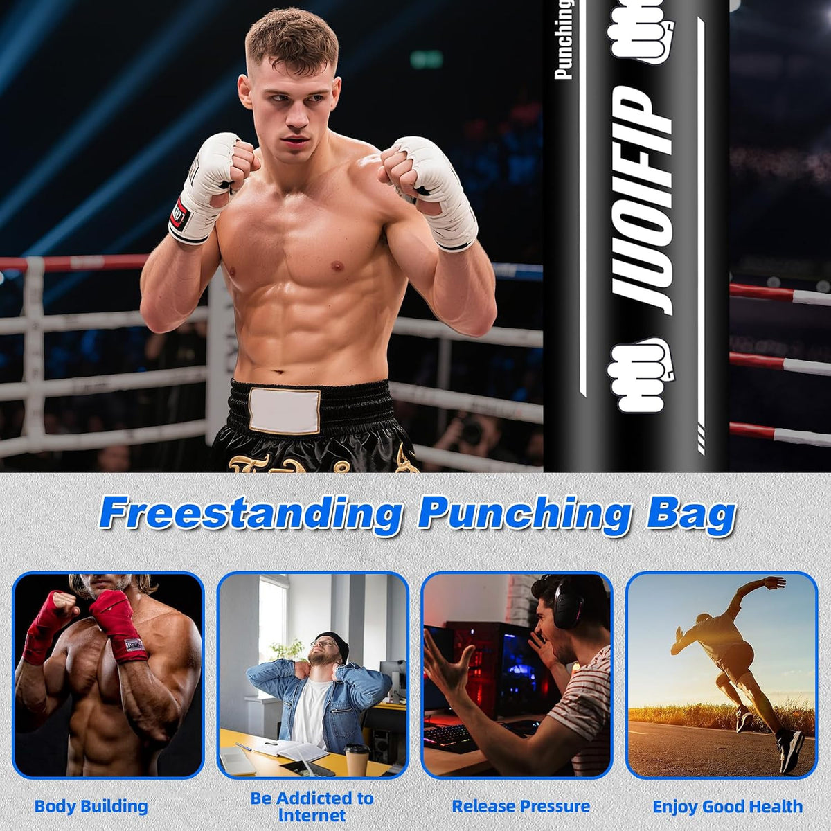 Freestanding Punching Bag with Stand for MMA Boxing Kickboxing Training