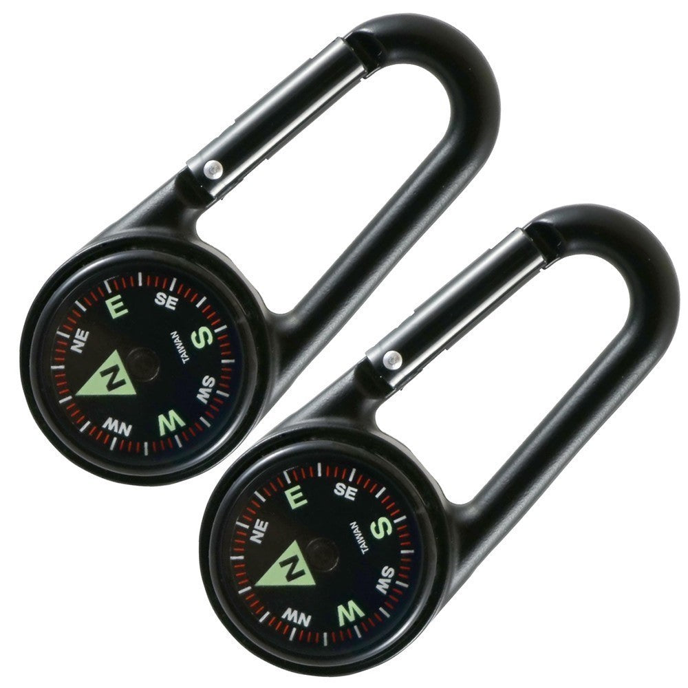 Liquid Filled Compass with Carabiner Clip for Hiking and Camping