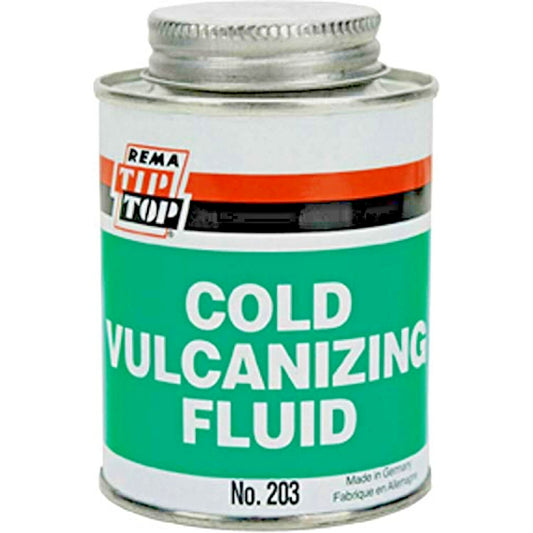 Vulcanizing Fluid - 8oz Tire Tube Patch Cement with Brush Can - Rubber Repair Adhesive
