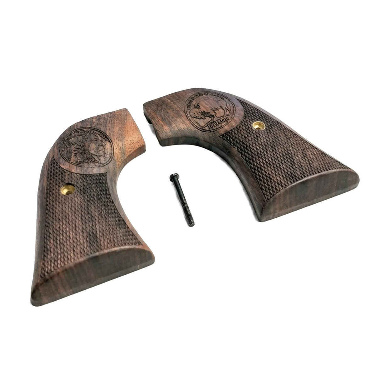 Ruger Revolver Walnut Buffalo Nickel Grips - Fits Super Wrangler & Blackhawk