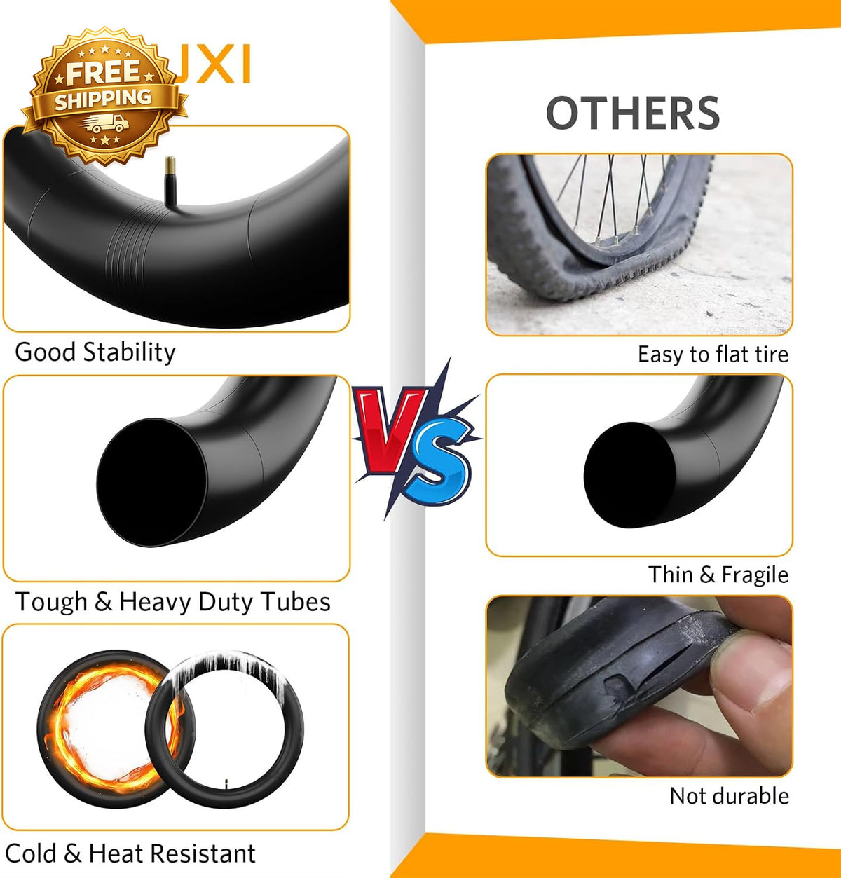 20x4.0 Fat Tire Inner Tube - Puncture-Resistant Folding MTB & E-Bike Tube