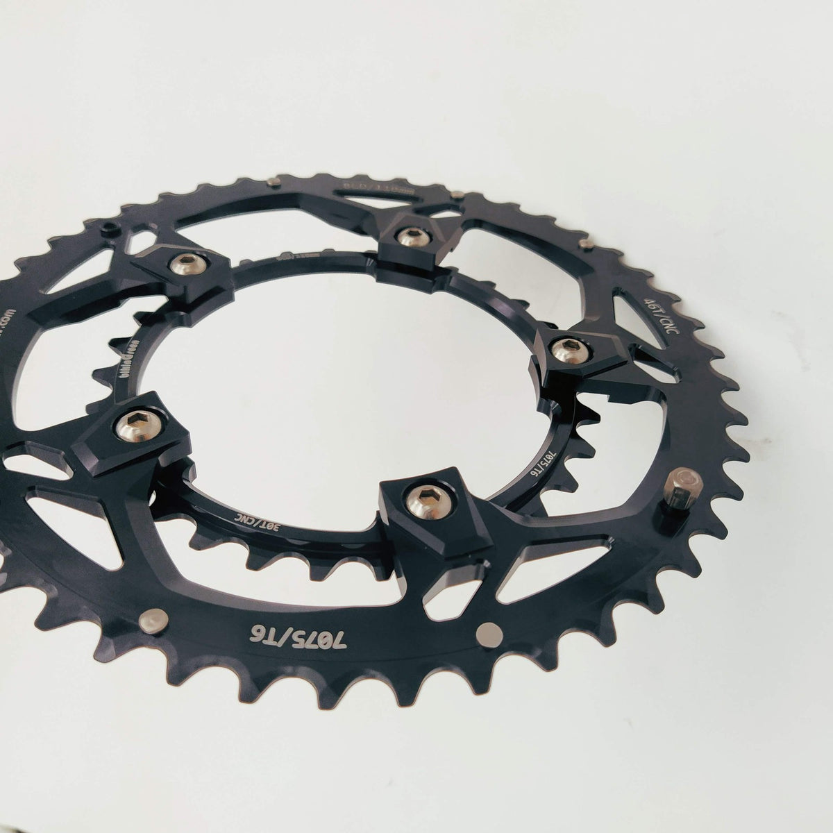 Bicycle Chainring Set 46T 30T 110 BCD 9-12 Speed Non-Hidden 5 Bolts