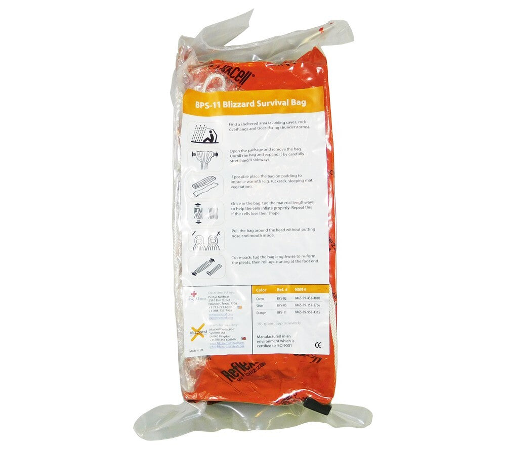 Emergency Blizzard Survival Bag Orange - Space Age Hypothermia Shelter