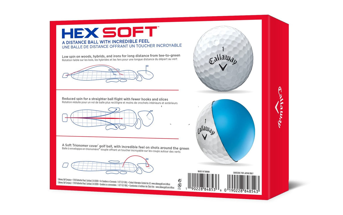 Hex Soft Golf Balls 2 Dozen Pack - Low Compression Distance Balls for Straight Shots