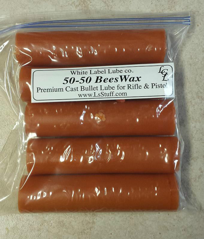 50-50 Beeswax Cast Bullet Lube Sticks - All-Purpose Shooting Lubricant, 5 Pack