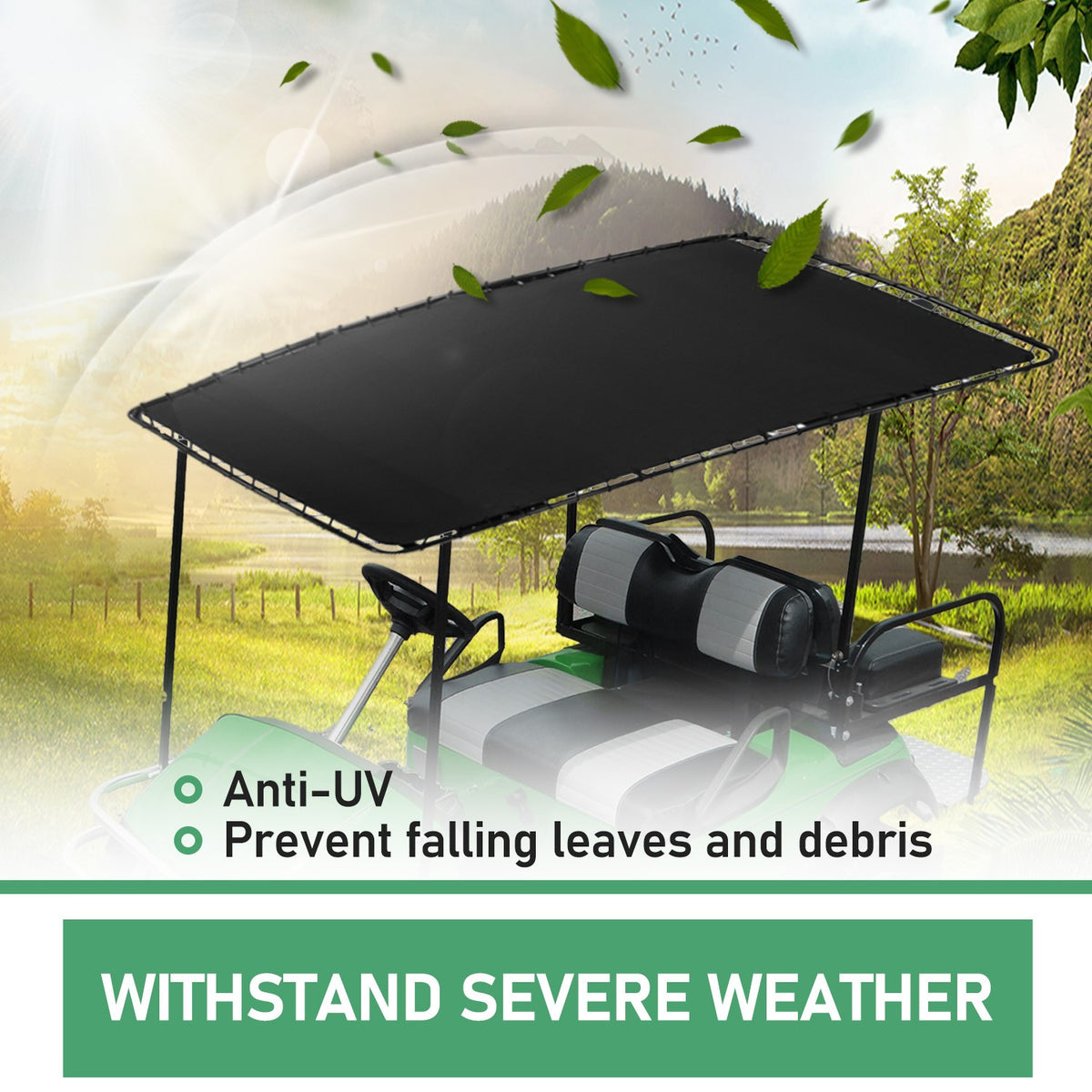 85-Inch Golf Cart Roof Top Sun Shade Kit for Club Car Precedent Onward 4-Seat