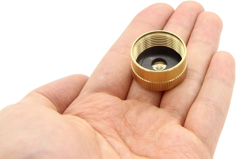 6 Pack 1Lb Propane Bottle Caps - Brass Threaded Valve Covers for Refill & Storage