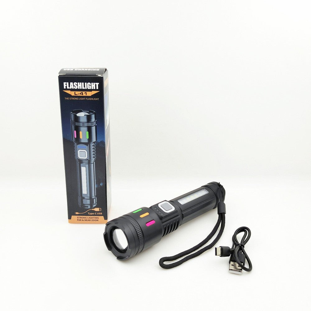Rechargeable LED Tactical Flashlight with 5 Modes & Zoom, Waterproof, 99000000lm