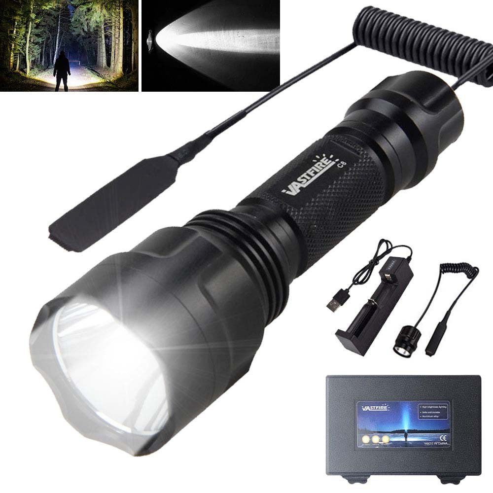 LED Predator Hunting Flashlight with Mount Set for Hog Coyote Varmint