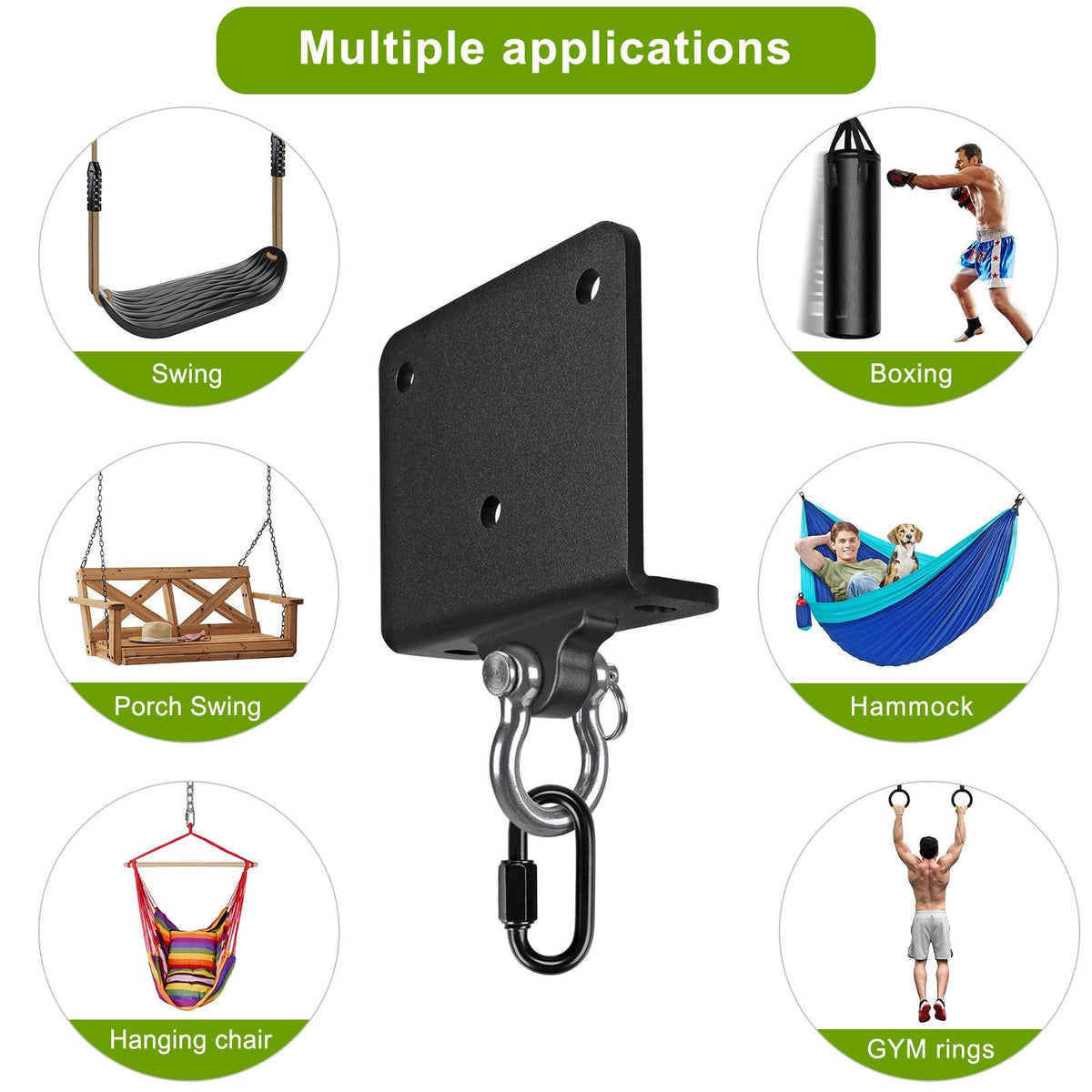 Heavy Bag Hanger Ceiling Mount with 180° Swing Bracket - 1000LB Capacity