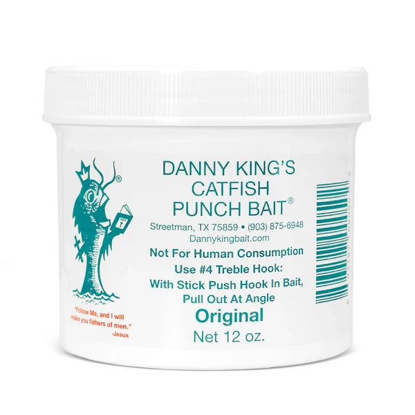 Danny King Catfish Punch Bait 12 oz Jar - Effective Fish Attractant for Big Cats