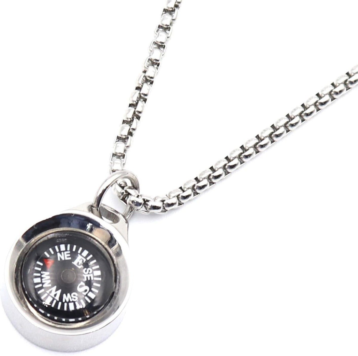 Mini Pocket Compass Necklace for Camping Hiking Survival Metal Navigation Tool