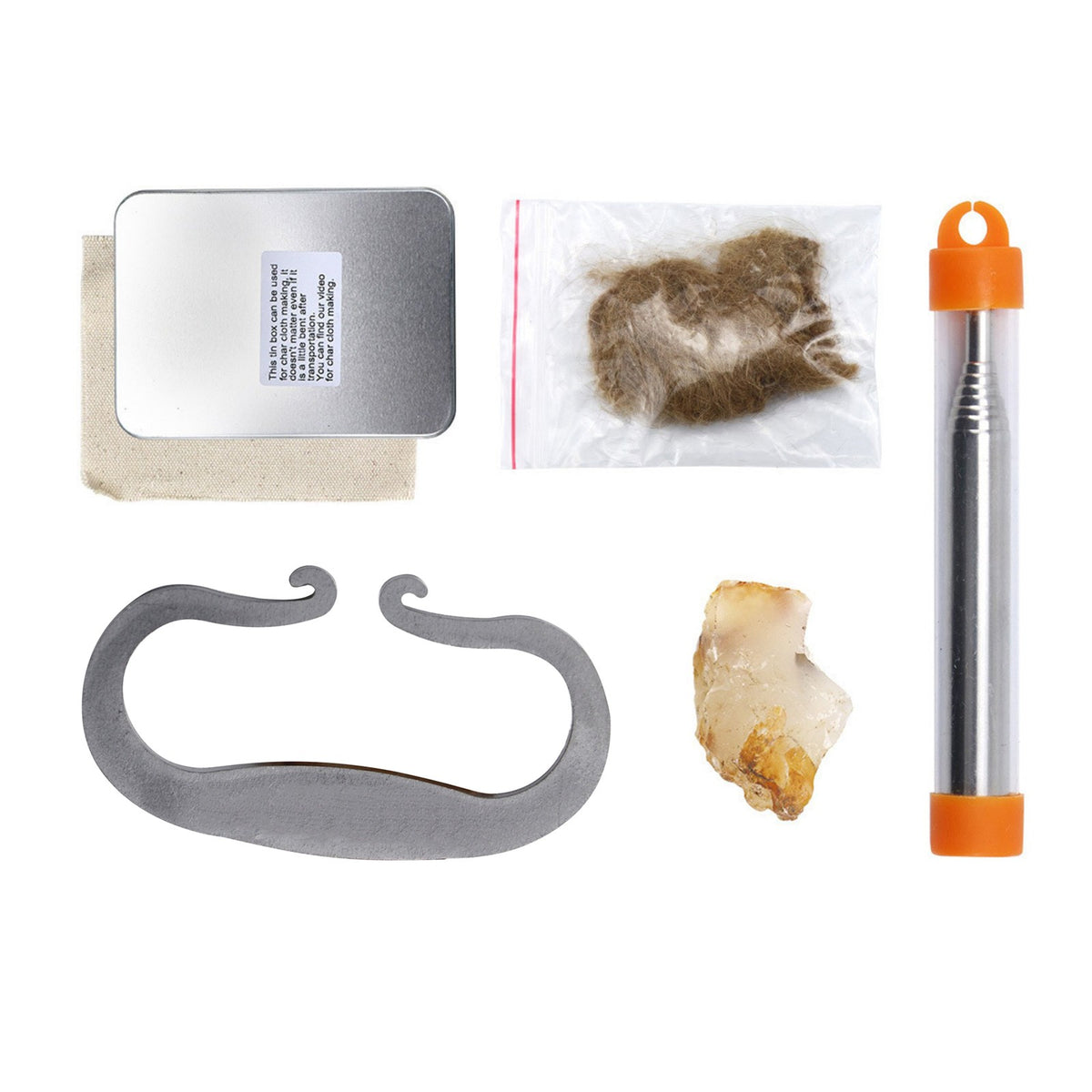 Outdoor Fire Starter Kit with Flint Stone & Carbon Steel Striker - 15,000 Sparks