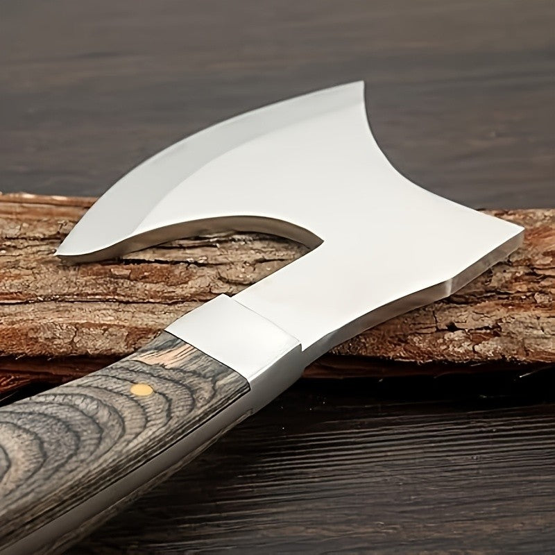 420J2 Steel Camping Axe with Non-Slip Sandalwood Handle and Fireproof Body