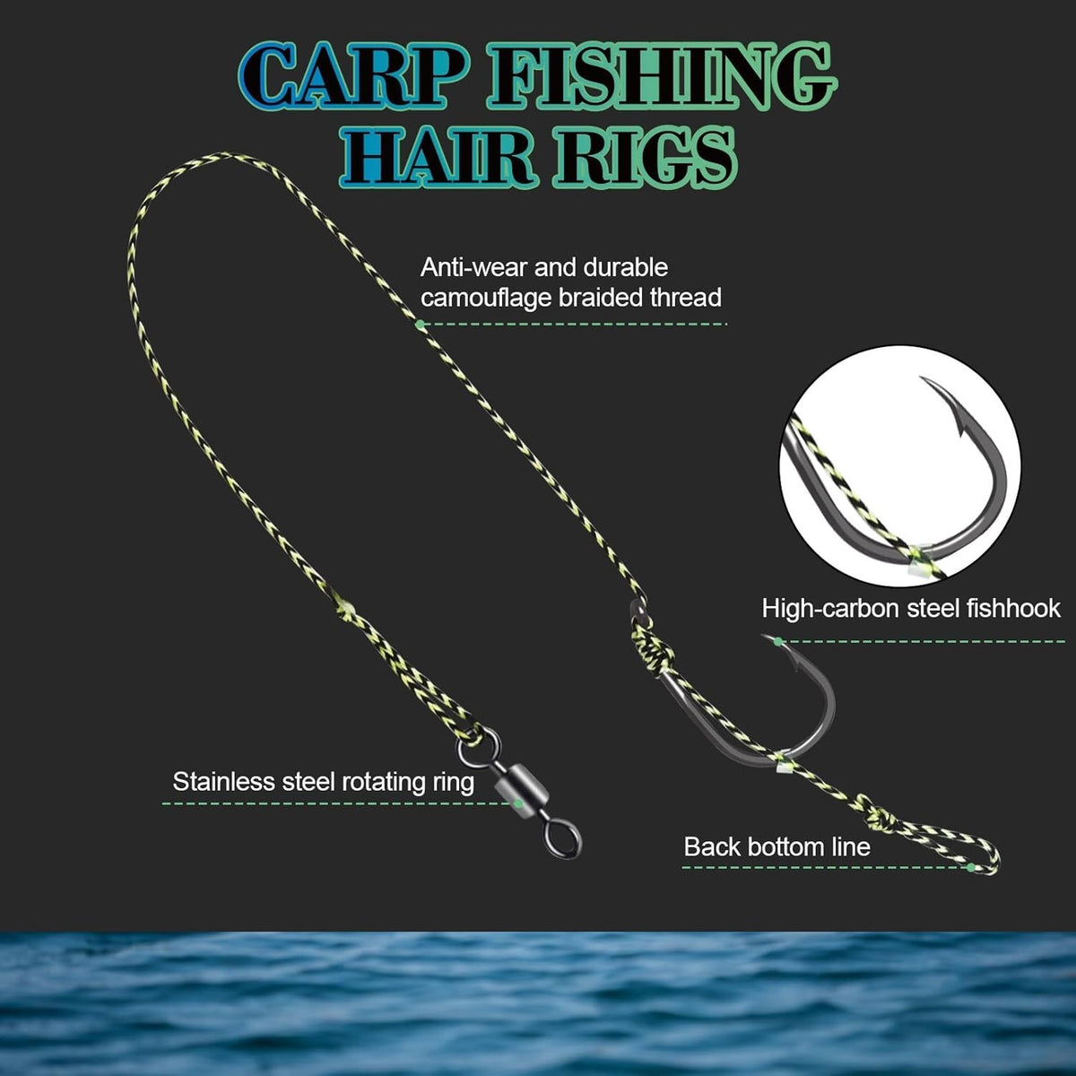 Carp Hair Rig Kit with Hooks, Bait & Accessories - All Sizes Included
