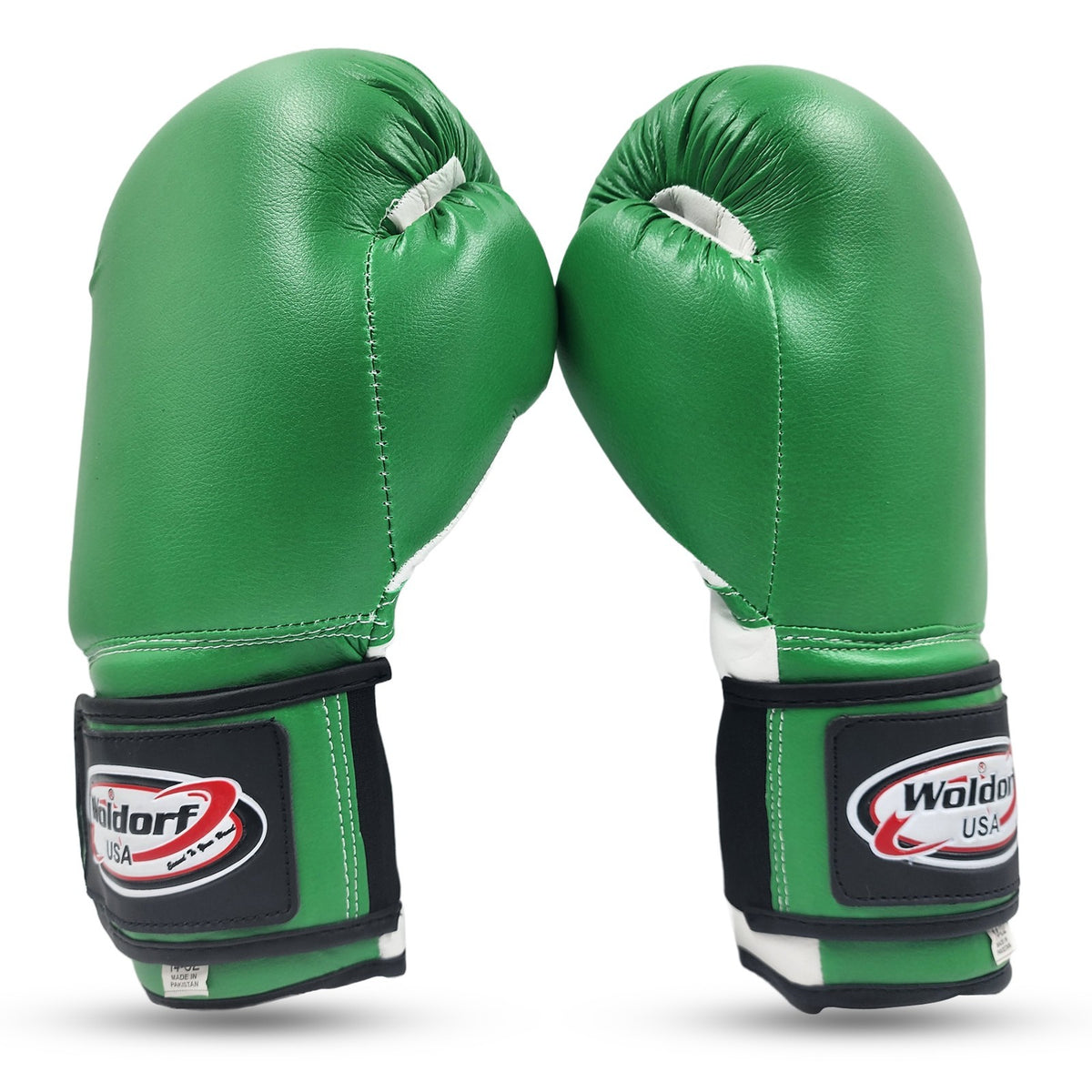 Green Vinyl Boxing Gloves for Men - Heavy Bag, Sparring, MMA Training