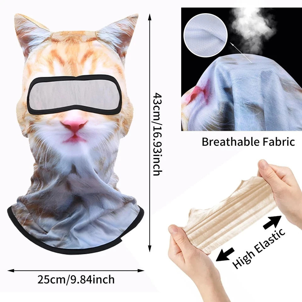 3D Cat Ski Balaclava Face Mask Ears Cute Animal Ski Mask