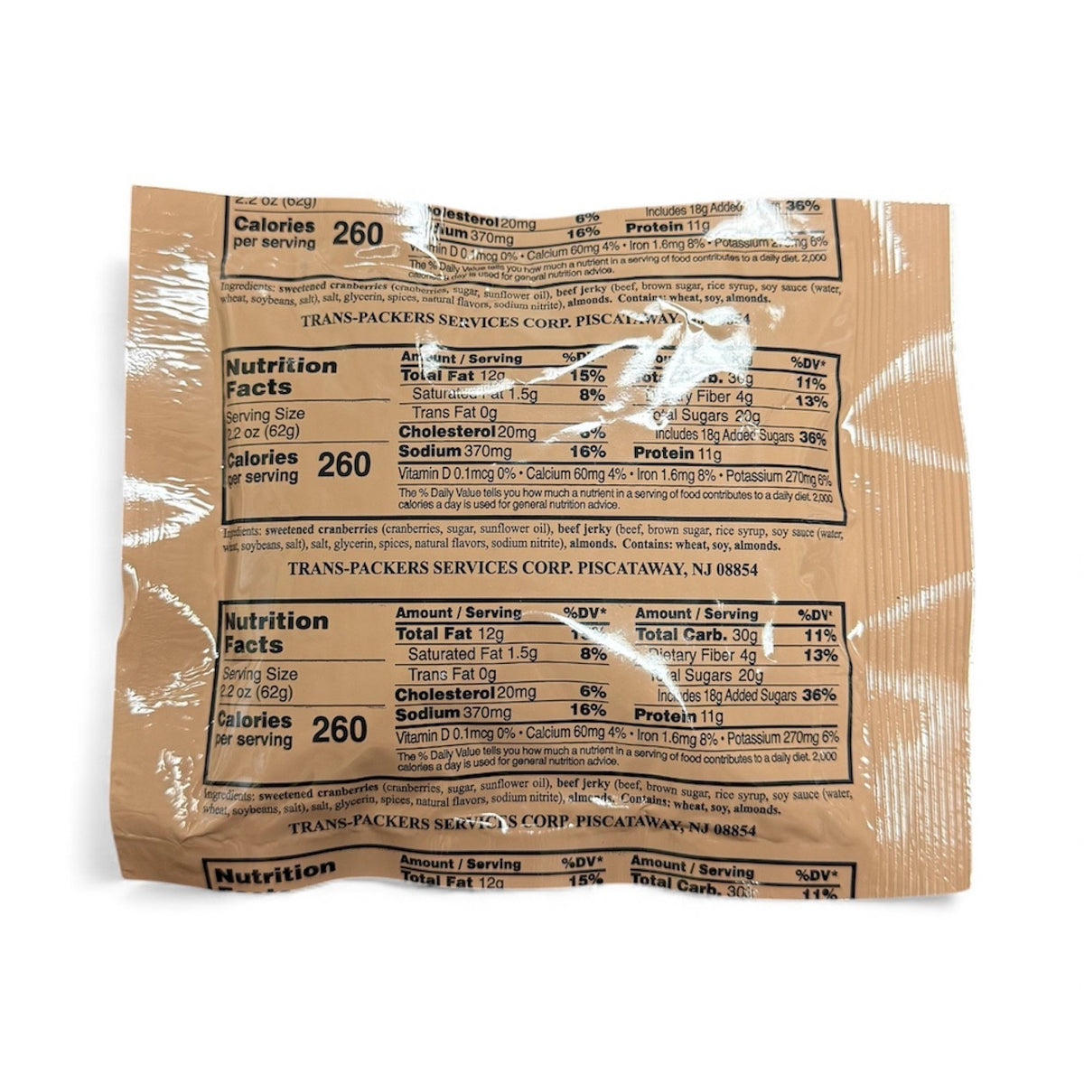 Military-Style Recovery Trail Mix with Beef Jerky - 6, 12, 60, 100 Pack