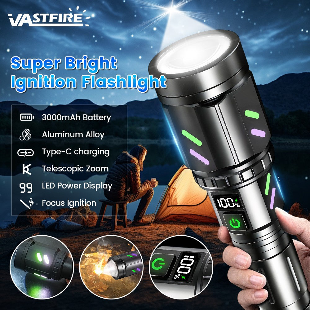 Rechargeable LED Tactical Flashlight with Zoom & SOS Modes