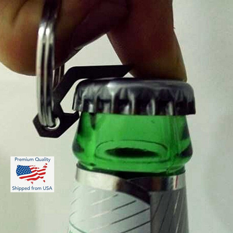 2 Pack Mini Stainless Steel Bottle Opener Keychains - Lightweight & Portable