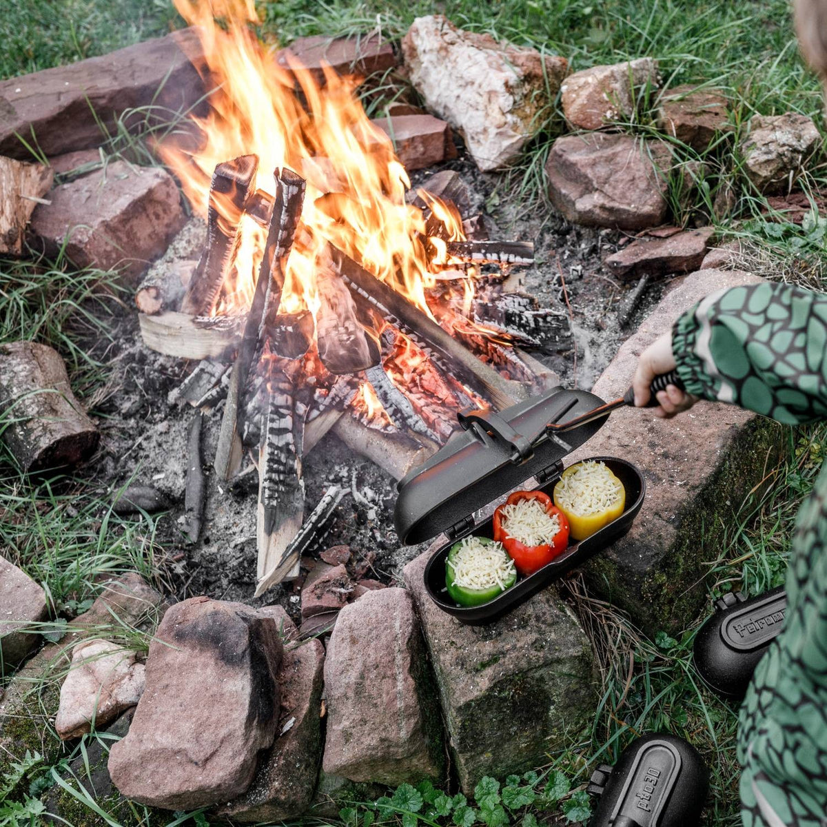 Cast Iron Potato Roaster for Campfire Cooking - Outdoor Grill & Oven Accessory