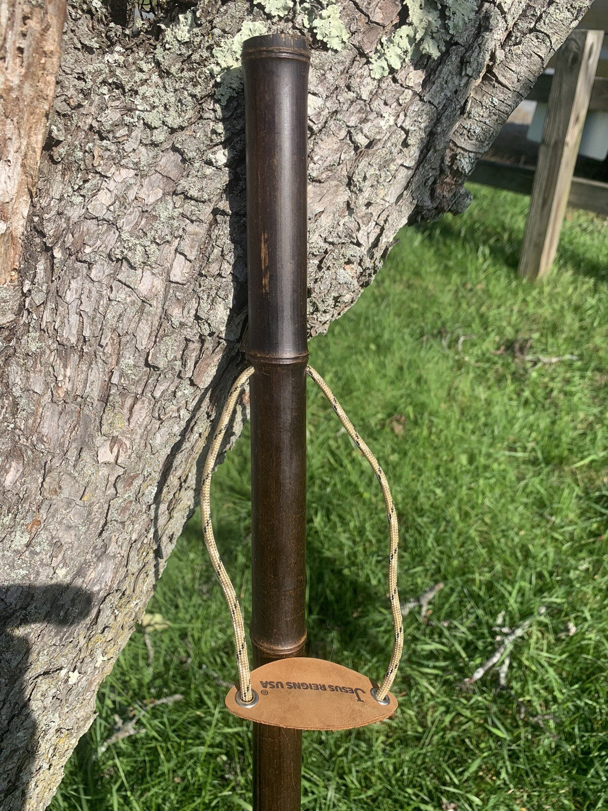 Weathered Bamboo Walking Stick for Hiking & Trekking - Handmade in USA
