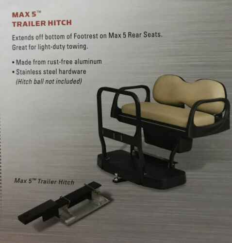 Trailer Hitch for Golf Carts Max 5 Rear Seat Compatible with Club Car Ezgo Yamaha