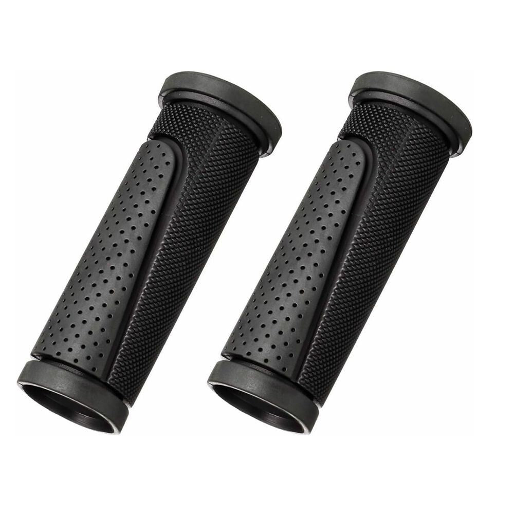 Bike Handlebar Grips Set - 90mm Rubber Non-Slip Black Cycling Accessories