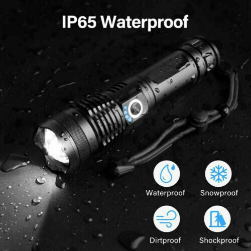 Rechargeable LED Tactical Flashlight 500m Waterproof Handheld Torch