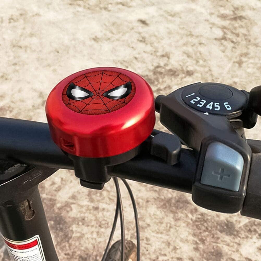 Kids Bicycle Bell with Spider Man Design - Aluminum Handlebar Horn for Boys & Toddlers