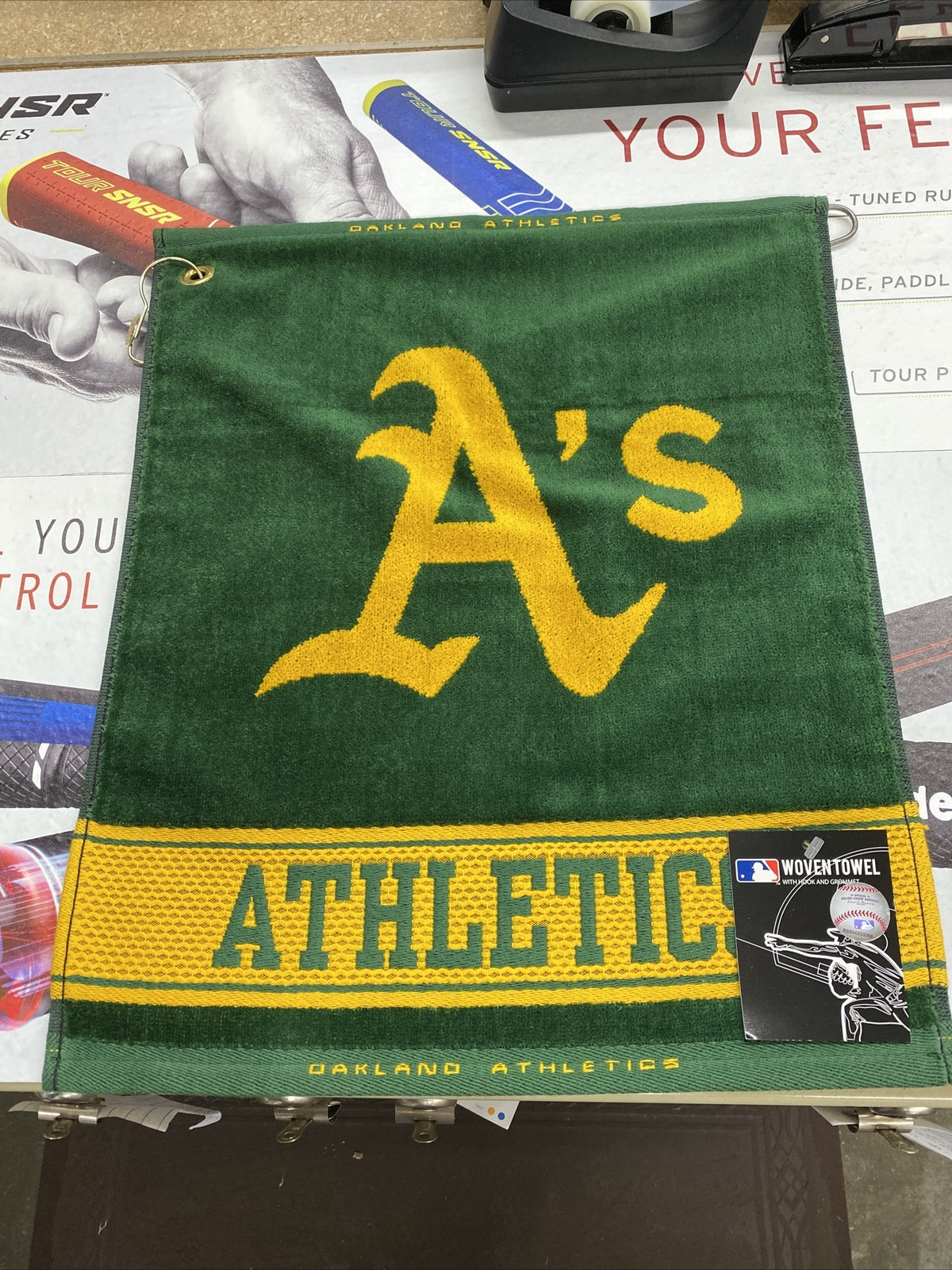 Oakland A's MLB Woven Golf Towel - Made in USA Sports Accessory