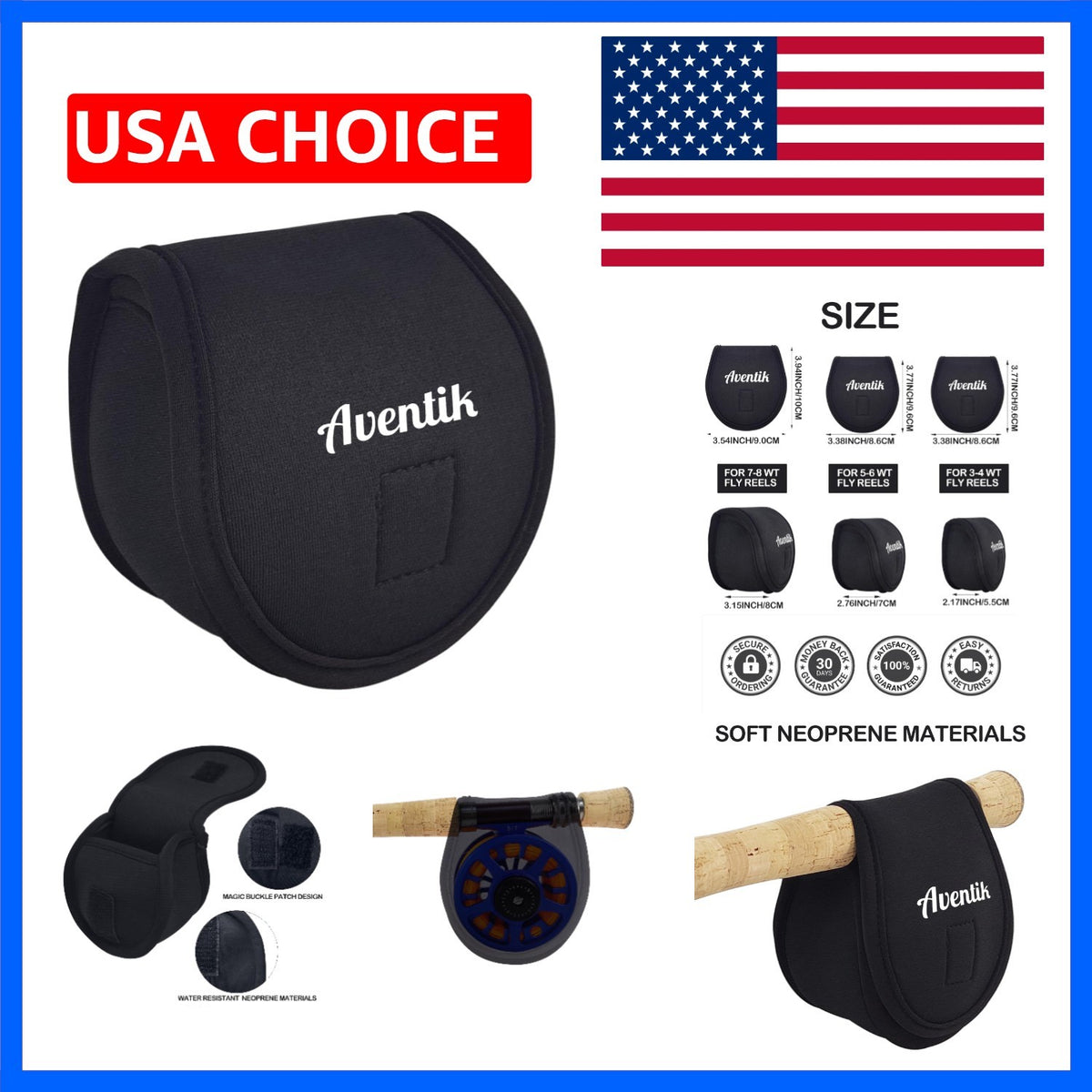 Neoprene Fly Reel Cover for 5/6 & 7/8wt Fly Reels - Waterproof Reel Protection