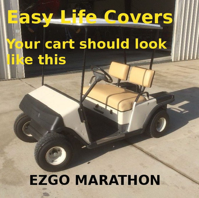 Golf Cart Seat Covers Front & Rear Set for EZ-GO MARATHON - Custom Fit