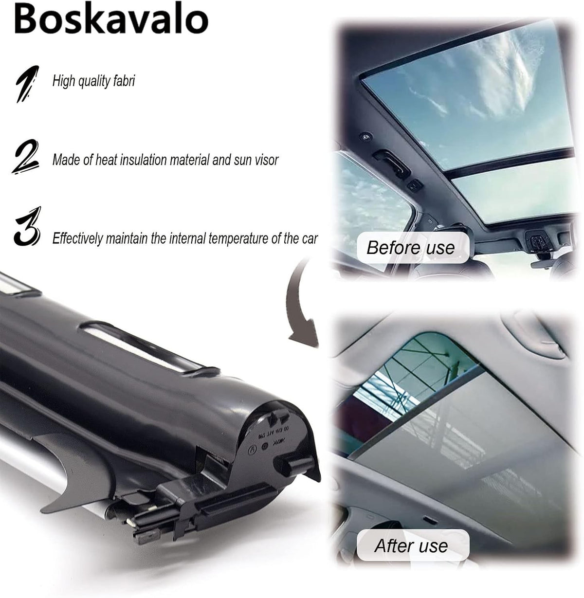 Panoramic Sunroof Sunshade Cover for VW Jetta Golf Tiguan Audi Q5 Black
