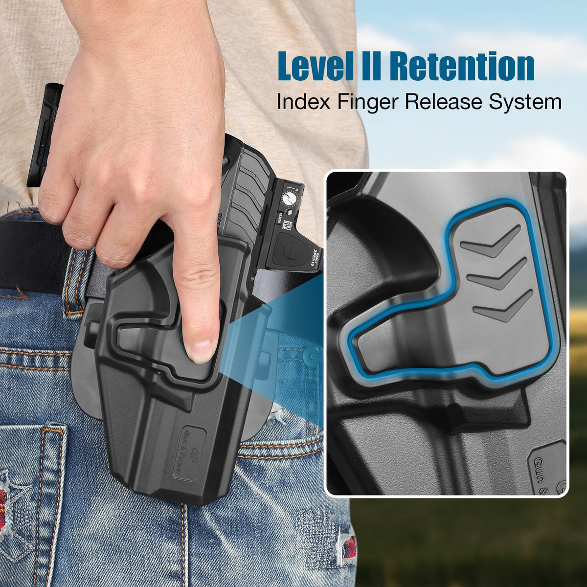 Level II Index Finger Release OWB Polymer Holster for Ruger Security 9 Standard