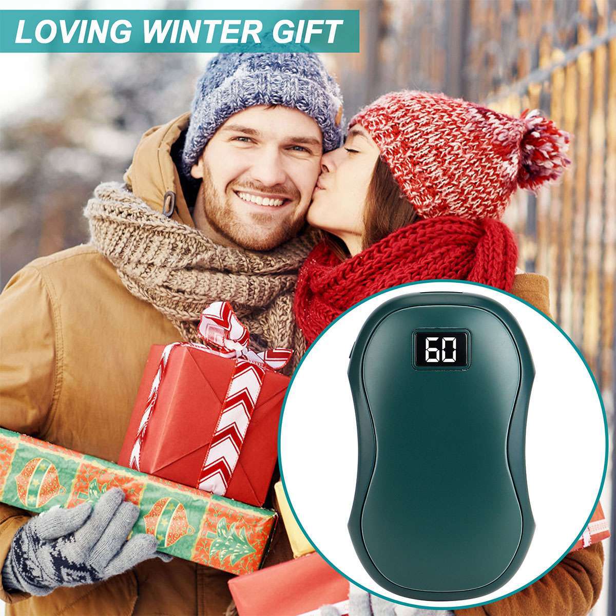 Rechargeable Hand Warmer Power Bank 5000mAh Portable USB Heater Winter Gift