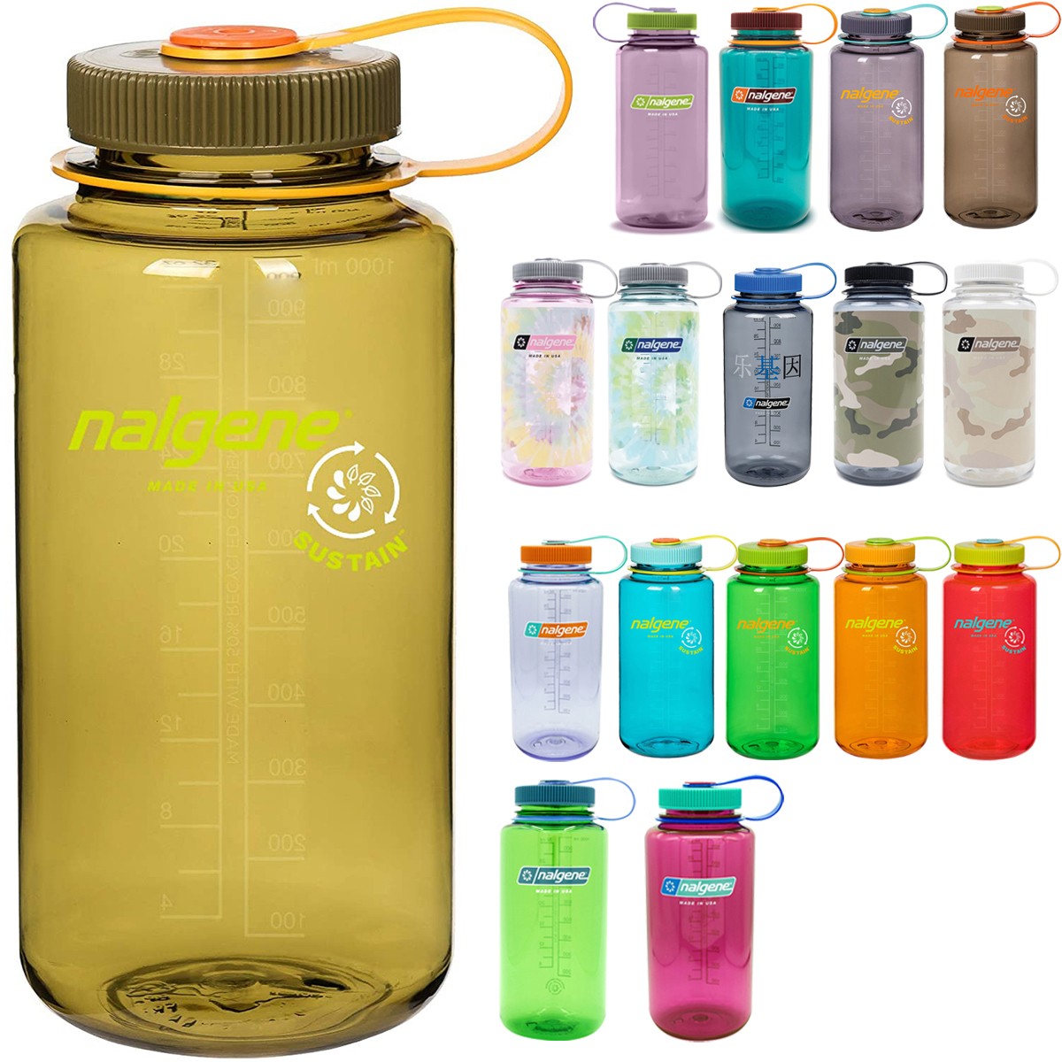 32 oz Water Bottle with Wide Mouth, Reusable Hydration Flask