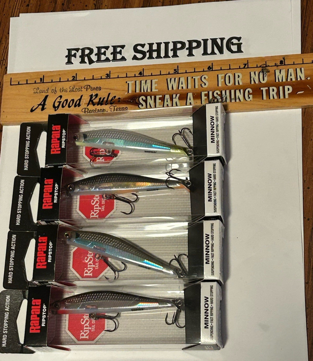 Set of 4 Rapala Ripstop Minnow Suspending Lures RPS-9 Multiple Colors