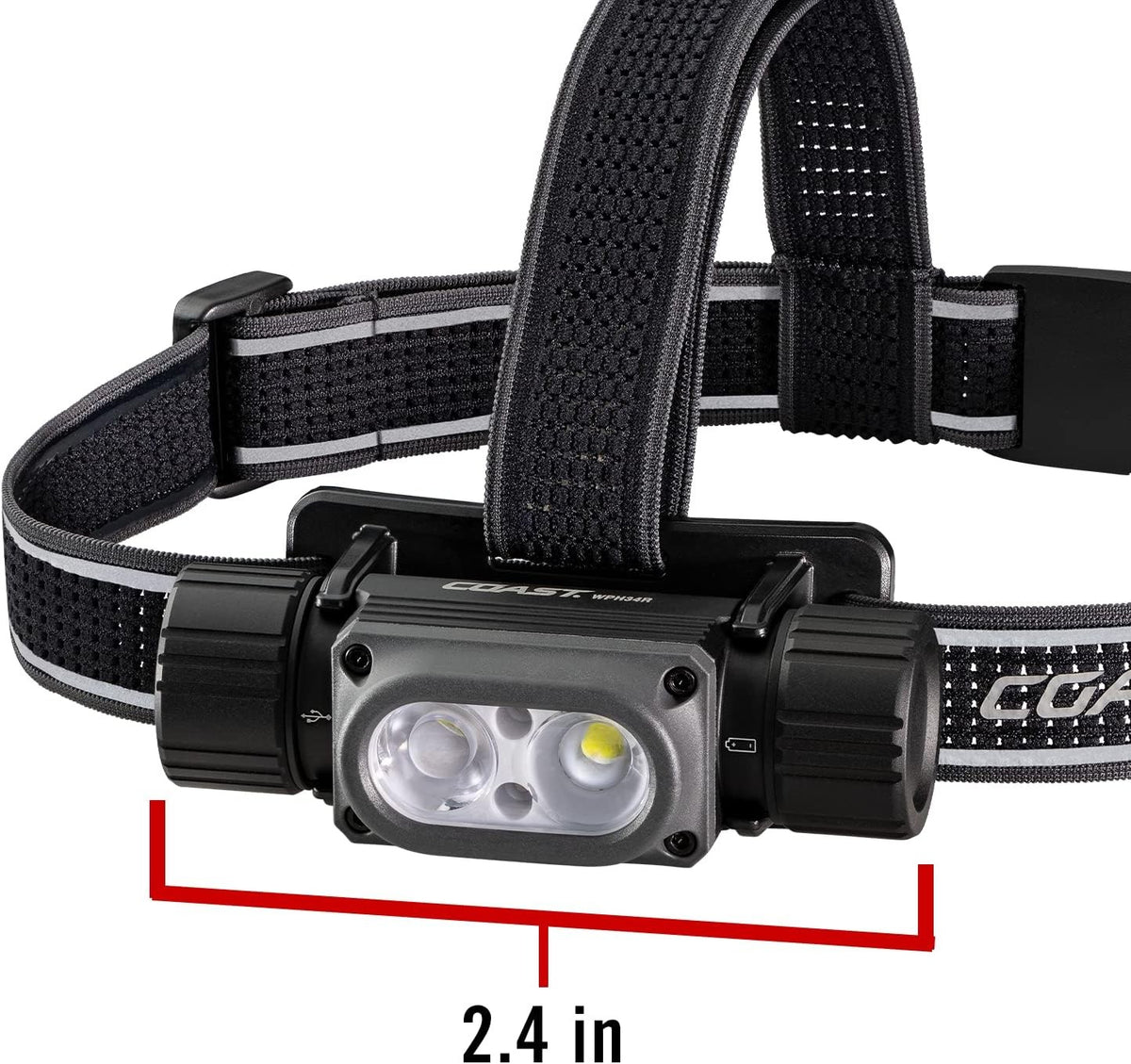 Waterproof USB Rechargeable Headlamp 2000 Lumens with Dual Power Mode