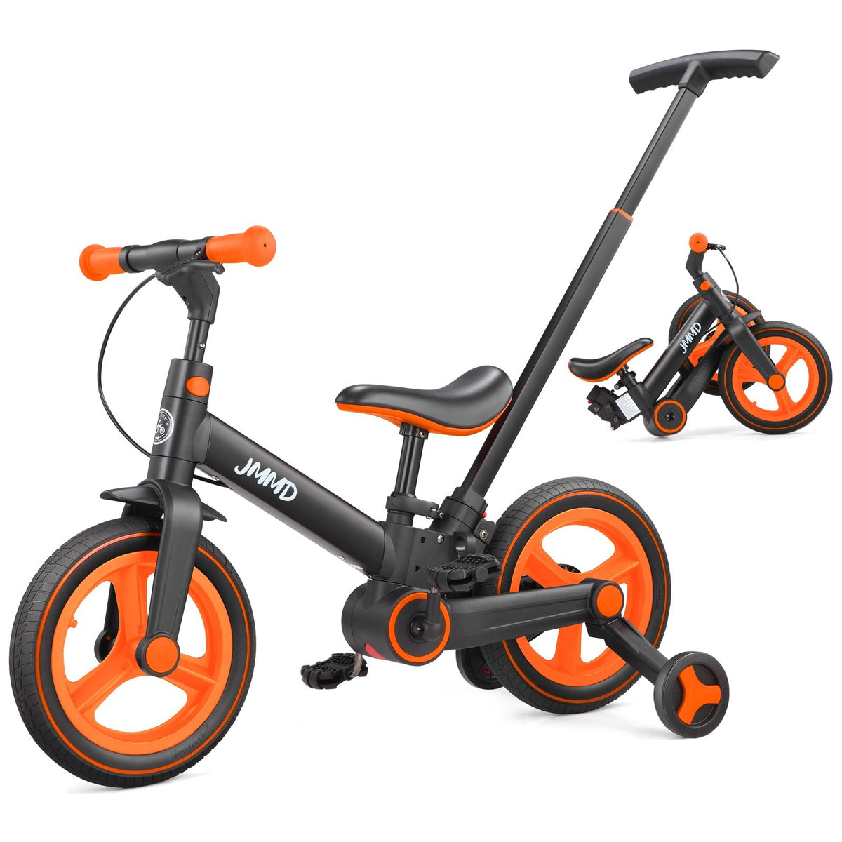 6-in-1 Foldable Toddler Bike with Push Handle for 18-60 Months, Adjustable & Durable
