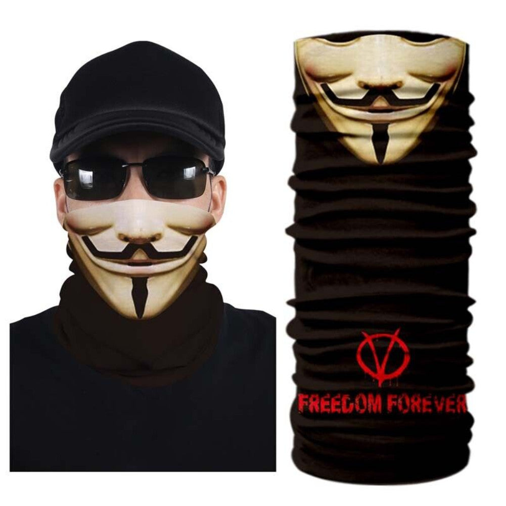 Unisex 3D Skull Neck Gaiter Face Mask - UV Protection, Multi-Way Wearable