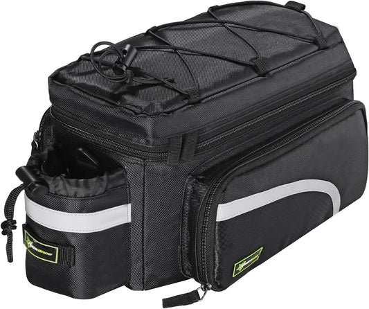 Bike Trunk Bag 13-25L Waterproof Bicycle Rear Rack Luggage Carrier with Raincover