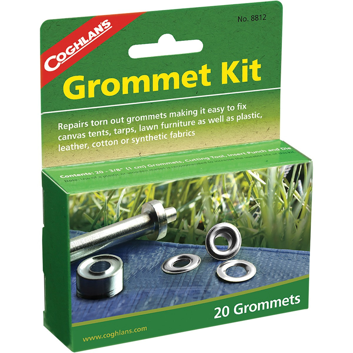 Grommet Repair Kit for Canvas Tents, Tarps & Fabrics - 20 Pack 3/8"