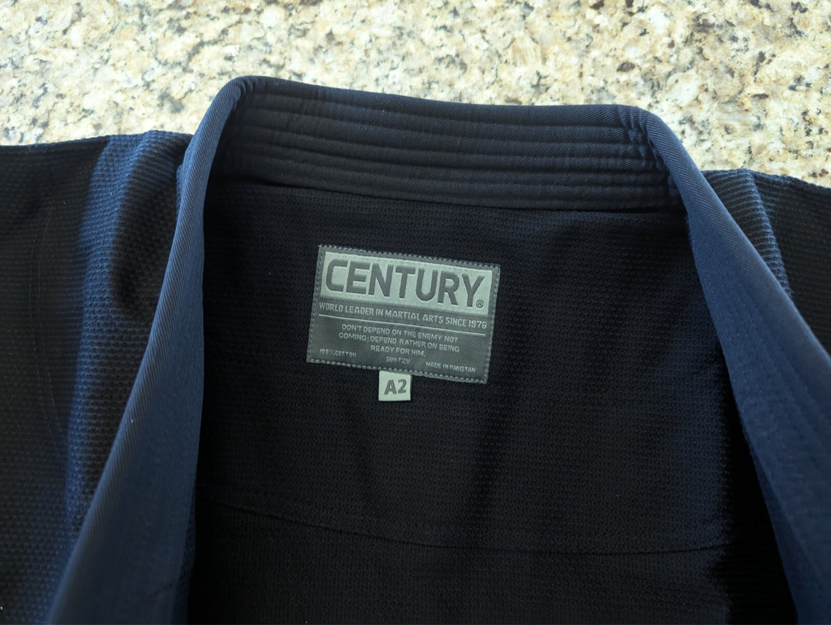 Century Jiu Jitsu Uniform A2 Small – Black Gi with 440gsm Jacket, 270gsm Pants