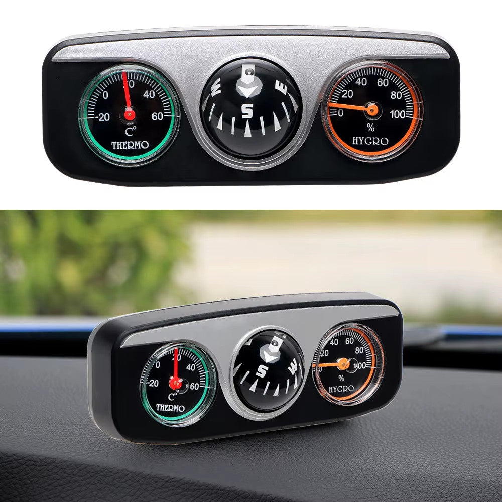 Car Decoration Compass Thermometer Hygrometer Auto Boat Vehicle Accessory