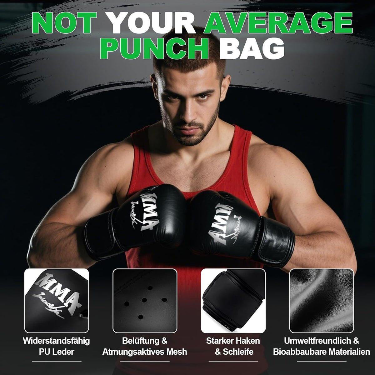 Standing Heavy Punching Bag with Gloves for Adults Teens Home Gym