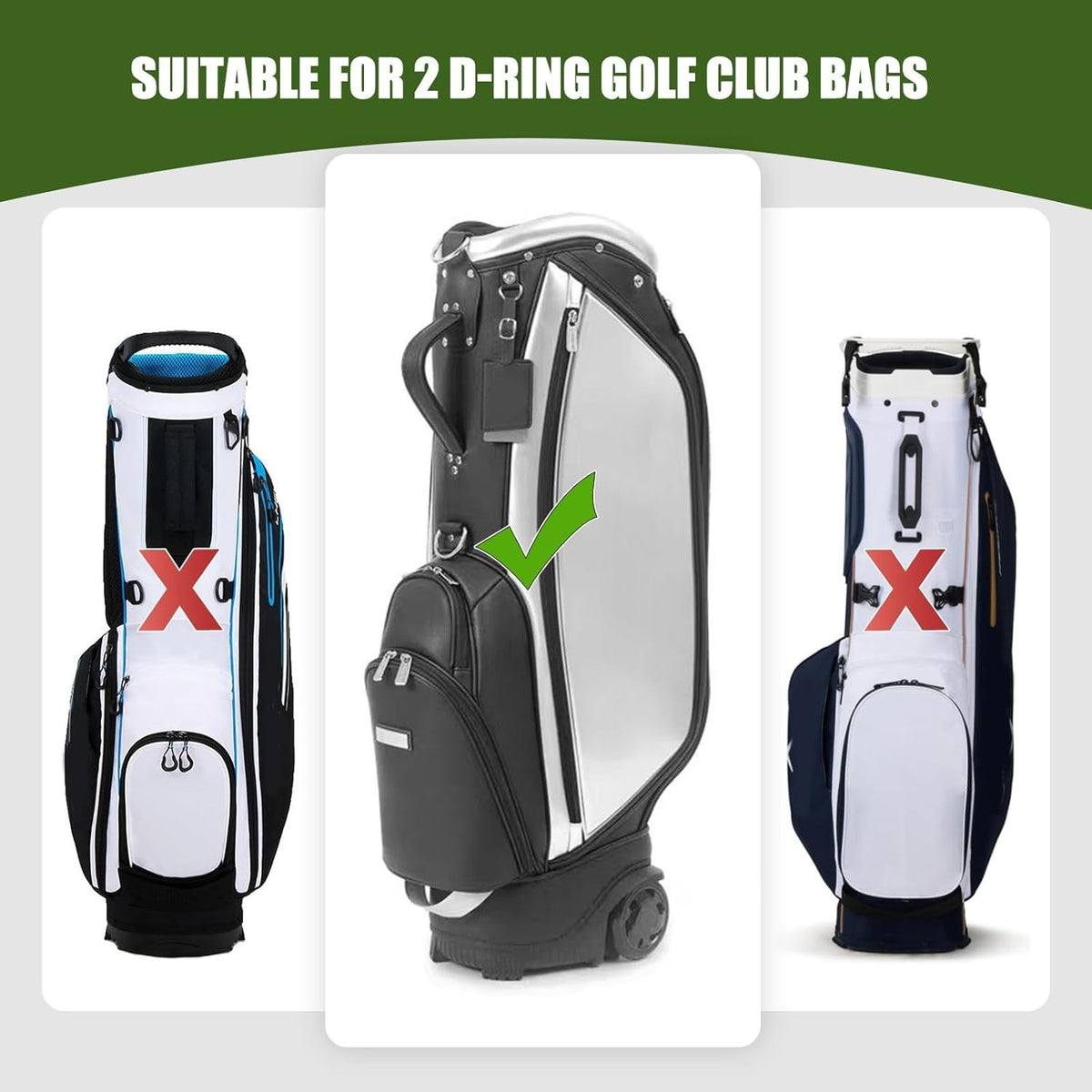 Golf Bag Shoulder Strap Replacement Adjustable Padded Nylon Carry Strap