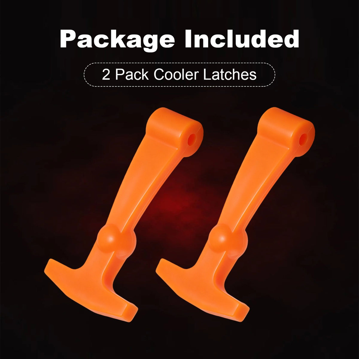 Set of 2 Orange Silicone Cooler Latches Replacement for Yeti RTIC
