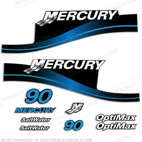 Mercury 90hp Outboard Decal Kit - All Variants for 1999-2004 Marine Engines