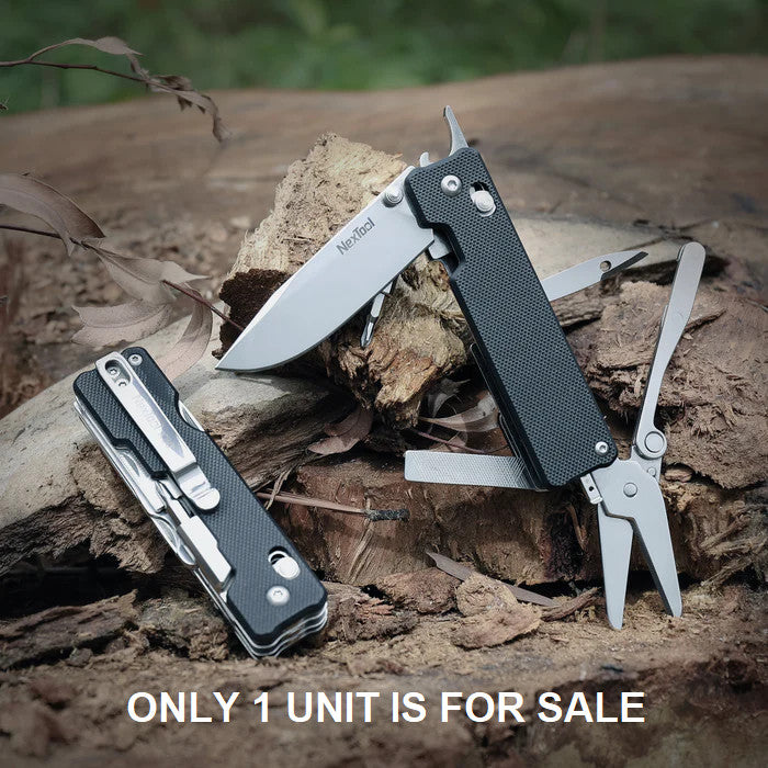 Multi-Tool with Scissors and Blade - Black G10 Handle, Pocket Size